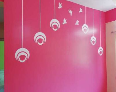 Pink wall painting design ideas